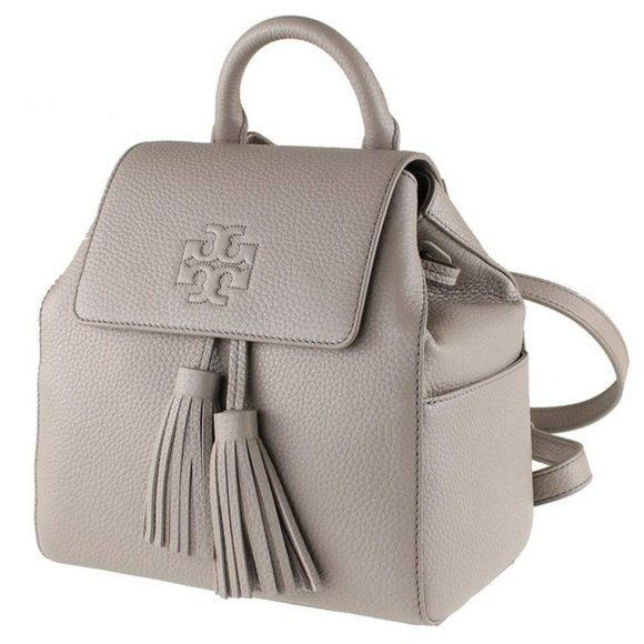 Tory Burch Thea Mini Leather Backpack French Gray